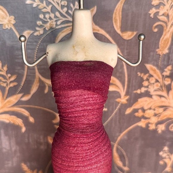 Vintage Necklace Holder with Strapless Gown with Purple Bow - Picture 2 of 12